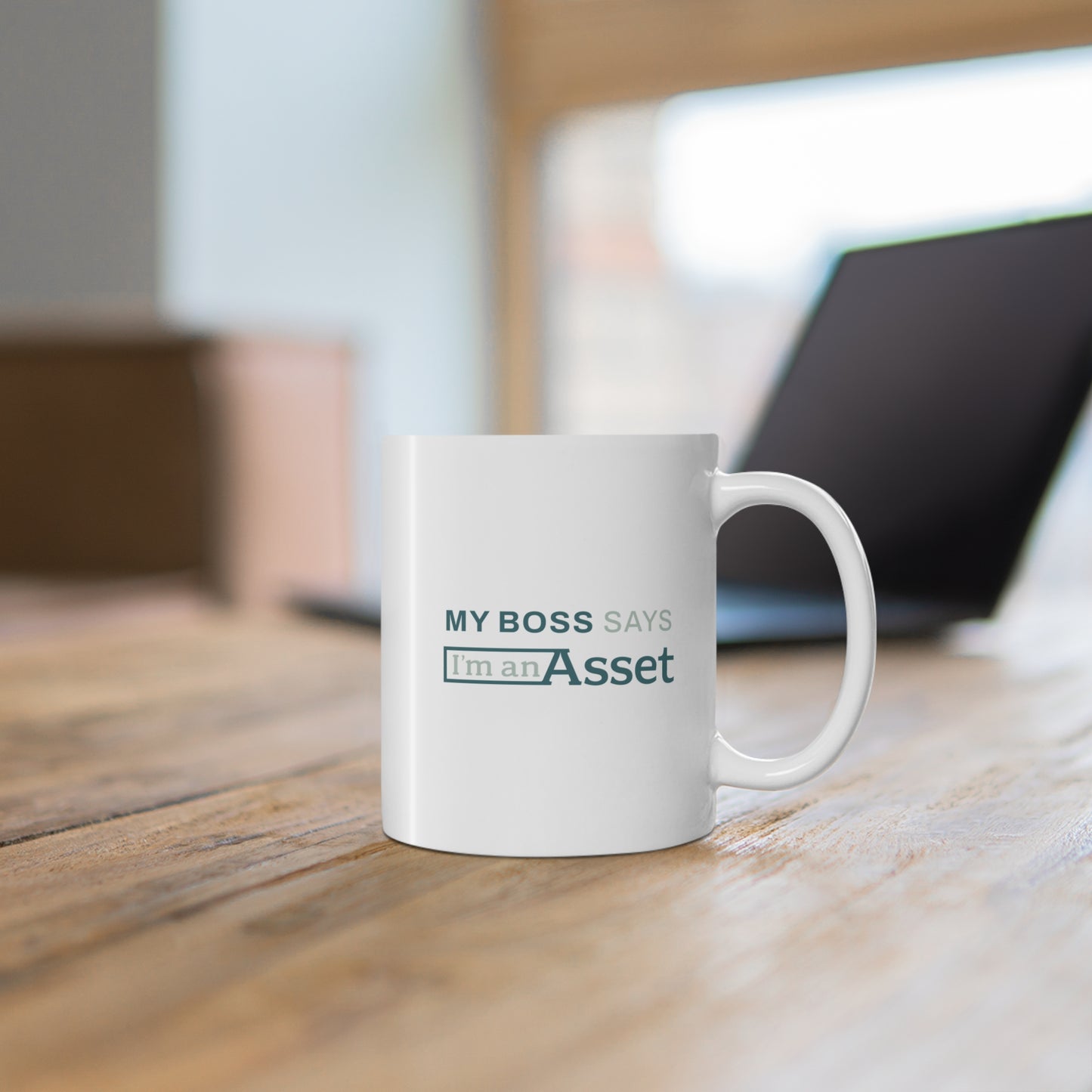 My Boss Says 'I'm an Asset' Mug
